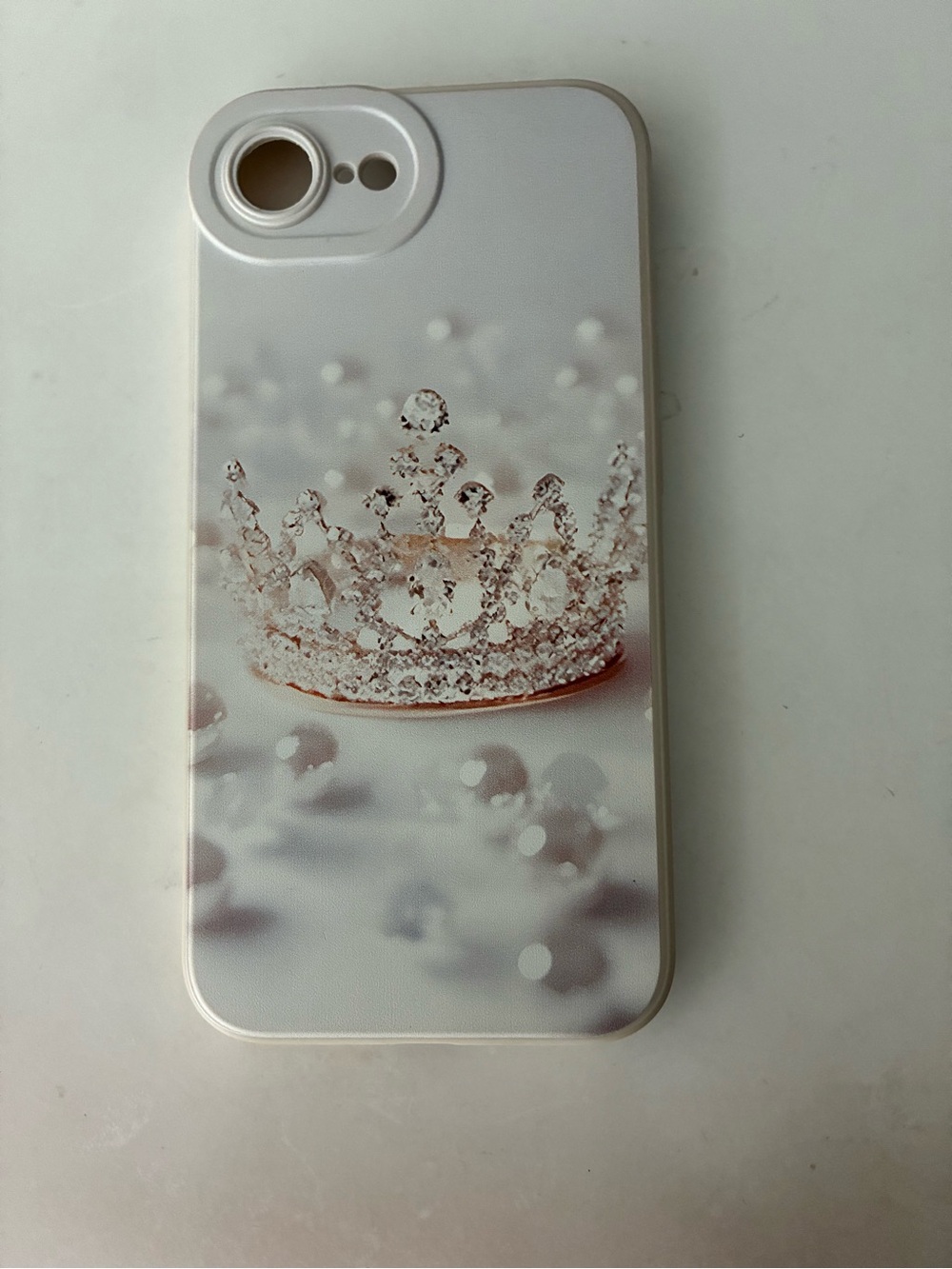 Crystal Crown White Phone Case - Compatible with IPhone 16e
